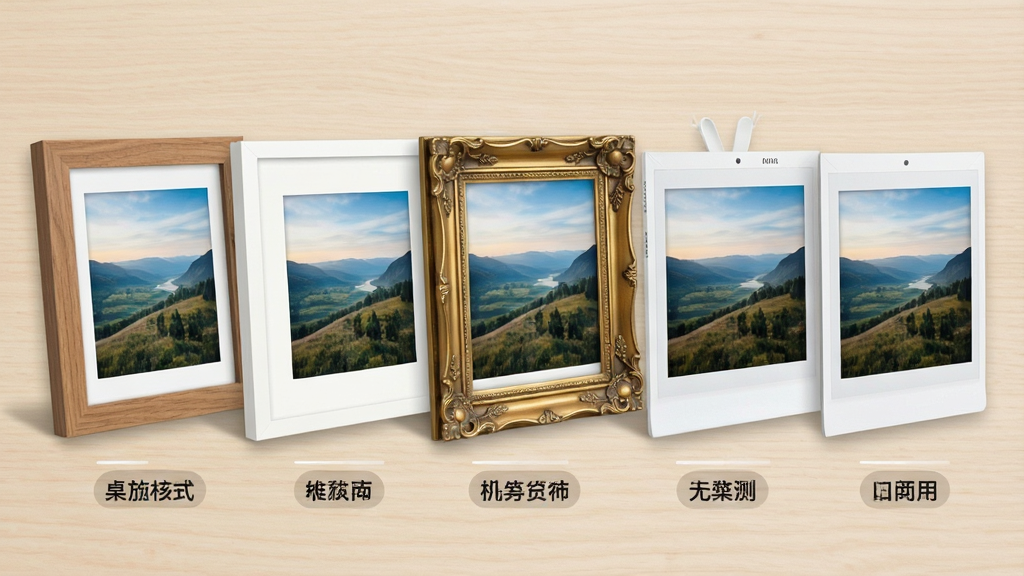 ������Ƭǽ������չʾ���������ʽ�Ľ��棬�����в���չʾͬһ�ŷ羰��Ƭ���䲻ͬ���Ч��������ľ����򡢰�ɫ��Լ��򡢸��Ž�ɫ��������ð�ɫ���ÿ������·��ж�Ӧ����ʽ���Ʊ�ǩ������Ϊǳɫľ�����棬������£������������ɾ����޶���Ԫ��