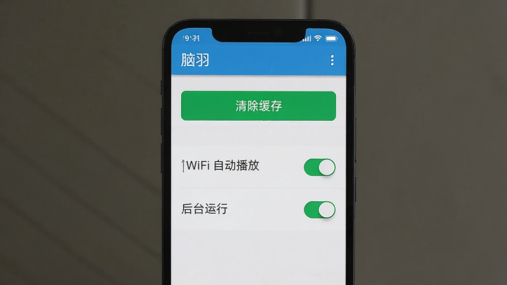 һ���ֻ�չʾ��������ҳ�棬ҳ������������水ť����WiFi�Զ����ſ��ء���̨���п��ص�ѡ�����Ϊ�ֻ����С��������б��������У����Ϊ����ƽ��UI���ϸ���ϰ�ť����ɫ�ͻ�ɫ״̬���֣���Ļ��������������������ʸ���ɾ��޶���Ԫ��