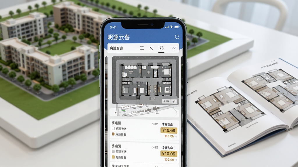 ��Դ�ƿ��ƶ�����Ӧ���еķ�Դ��ѯ���棬�ֻ���Ļչʾ¥�̻���ͼ�뷿Դ�б�����������¥���ֲ�ʾ��ͼ�ͼ۸��ǩ������Ϊ���ز�ɳ��ģ���뻧�Ͳᣬ���Ϊ�ִ���Լ����ϸ�ڷḻ�����ʸ��壬�ɾ��޶���Ԫ��