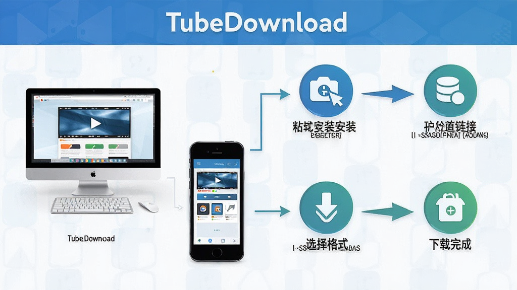 һ��չʾTubeDownloadʹ��ָ�ϵ�����ͼ������Ϊ�������ֻ�˫�˲������裬����Ϊ���Ҷ����Ű棬���Ϊ��Ϣͼ���磬ϸ�ڰ�����װ��ճ�����ӡ�ѡ���ʽ����������ĸ�����ͼ�꣬�����г�������