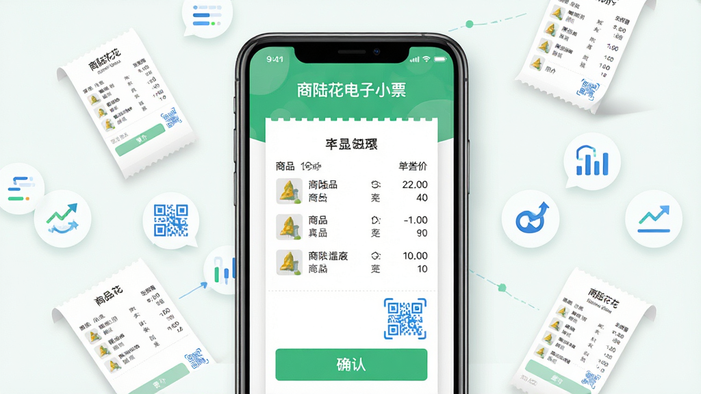 ��������½������СƱ���ֻ����棬��Ļ��չʾһ�������ĵ���СƱ��������Ʒ�б����ܼۣ�����Ϊ�ֻ����з��ã���Χ������СƱԪ�غ�����ͼ�ꣻ�Ű���󷽣��Ϸ����������ơ���½������СƱ�������Ϊ���±�ƽ��UI��Ʒ��ϸ�ڰ�����ɫ��ȷ�ϰ�ť����ɫ�Ķ�ά��ͼ�ꡢϸ�����ӰЧ��������Ϊ���塢�ɾ����޶���Ԫ�ء�