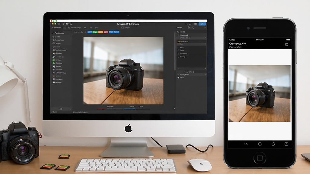 һ��չʾ Contenta ARW Converter �ڵ��Ժ��ֻ���ͬ��ʹ�õ�ͼƬ��������������ʾ����ʾ�������桢�Ա߷���һ�������ֻ���ʾת�����ͼƬԤ��������Ϊ���Ҳ��У��Ű�Ϊ����ͼ�����Ϊ���������ϸ�ڰ��������ϵ�����ʹ洢�������ʸ��壬�ɾ����޶���Ԫ��