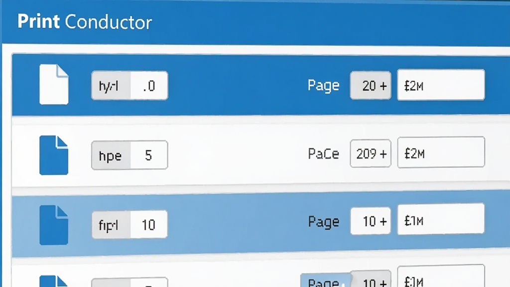 Print Conductor�����д�ӡ���й����������д������չʾ����ļ���Ŀ��˳�����У�ÿ����Ŀ���з������ÿ���ҳ�뷶Χ����򣬽������ִ���ƽ������ɫ������Ϊ����ϸ�����������ʸɾ��޶���Ԫ��