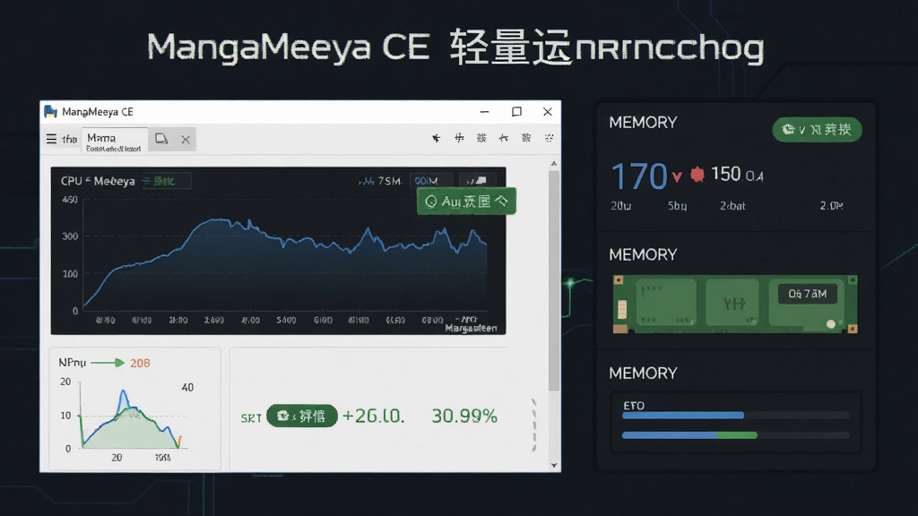 һ��չʾ MangaMeeya CE �����������Եĸ���ͼ���������������������Դռ���Ǳ��̣�����Ϊ������������Ҳ�����ָ�꣬�Ű��࣬���Ϊ�Ƽ����ݿ��ӻ���ϸ�ڰ��� CPU ռ�����ߡ��ڴ�������ɫ���б�ǩ�����������ɾ����޶���Ԫ��