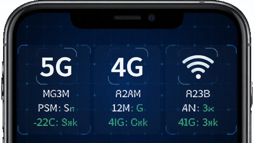 ���ž���������ʽʶ�����ʾ��ͼ���ֻ���Ļ����ʾ5G��4G��WiFi��ͼ�겢���Ų���ÿ��ͼ���·���עƵ�κ�״̬������Ϊ����ɫ�Ƽ������񣬻������࣬��������
