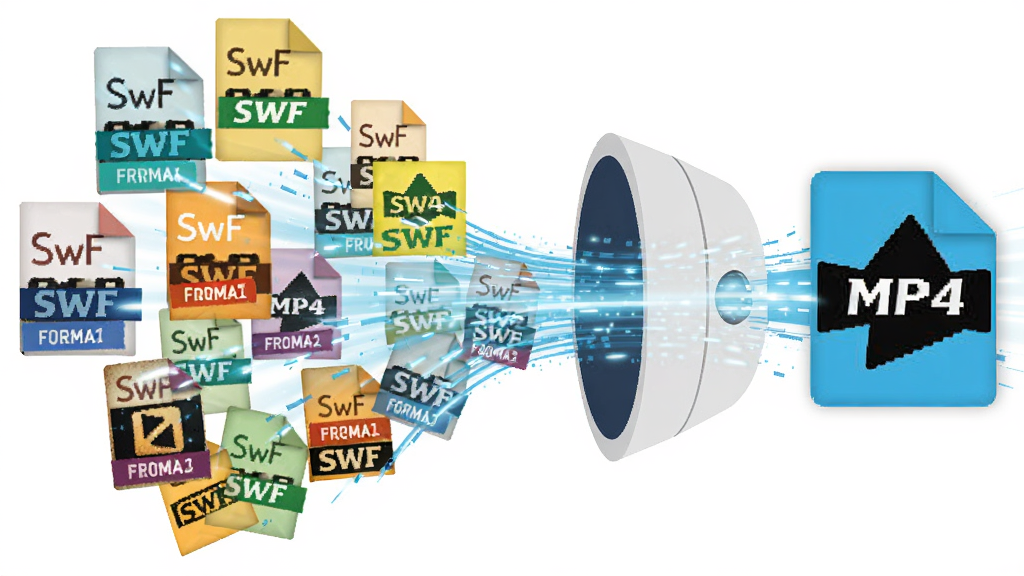 ��������Ϊ���SWF�ļ�ͼ�����н���ת������ڣ����ֳ�©��״��ۣ��Ű����Ϊ���Ҹ�ʽͼ���Ҳ�ΪͳһMP4ͼ�꣬���Ϊ��ƽ���Ƽ��廭��ϸ�ڰ����������������������ʽ��ǩ�����ʸ��壬�ɾ����޶���Ԫ��