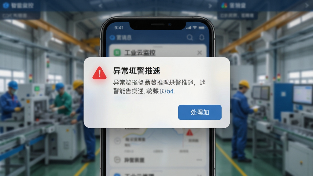��ҵ�Ƽ�����ܸ澯���͹���չʾ������Ϊ�ֻ���Ļ�����澯֪ͨ���棬����Ϊ֪ͨ��Ƭ������ʾ���Ű�ͻ���澯��Ϣ�����Ϊ�Ƽ���дʵ�磬ϸ�ڰ�����ɫ�澯ͼ�ꡢ�쳣�������֡�������ť������Ϊ������ػ����黯�����ʸ��壬�ɾ����޶���Ԫ��
