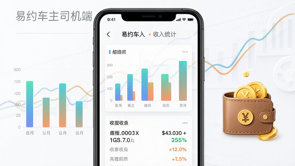 ��Լ����˾��������ͳ��ҳ�棬�ֻ���Ļ��ʾ��״ͼ���������֣��Ա���Ǯ���ͽ��ͼ�꣬����Ϊ�ֻ����С�����ͼ�����ƣ��Ű�������·ֲ�ṹ�����Ϊ��Լ���ڷ磬ϸ����ͻ�����ֵ������Ⱥ�ͼ���Ľ���ɫ�ʣ����ʸ��壬�ɾ��޶���Ԫ�أ������д�������'��Լ����˾����'��