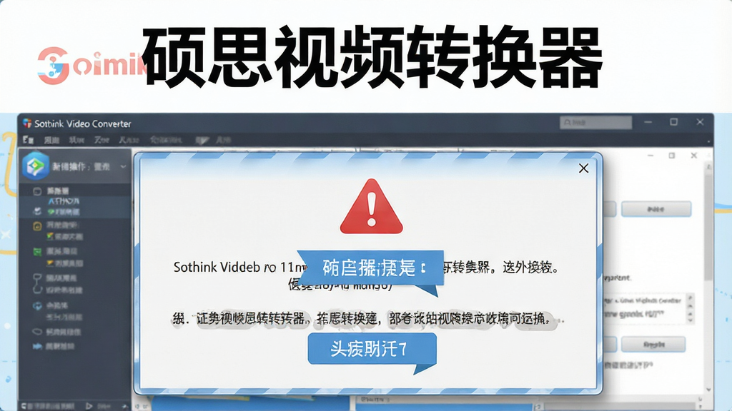 һ��չʾ˶˼��Ƶת������Sothink Video Converter�����ֲ�����ʾ��ͼƬ������Ϊ���������뾯����ʾ����ϣ�����Ϊ���½ṹ���Ű��Ϸ���ʾ��˶˼��Ƶת���������֣����Ϊ��ƽ���廭�磬ϸ�ڰ�����ɫ����ͼ�ꡢ��ɫ��ʾ��ǩ����ɫ˵�����֣����ʸ��壬����ɾ����޶���Ԫ�ء�