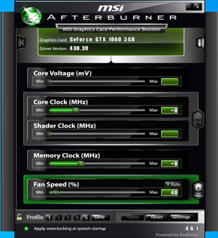 ΢���Կ���Ƶ����(MSI Afterburner)�������ý���ͼ