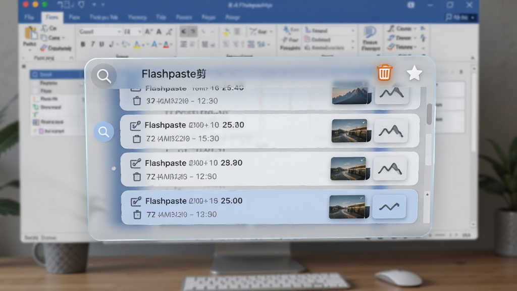 AI����ͼƬ������ΪFlashpaste��������ʷ�������ܣ�����������һ�������������ϵİ�͸����壬����������Ŷ����ı���¼��ͼƬ����ͼ������������Ŵ�ͼ�꣬�Ҳ���ɾ�����ղذ�ť������Ϊģ���İ칫�������棬���Ϊ�Ƽ�����������ƣ�ϸ�ڰ���ʱ���������ͼ����ѡ�и���Ч�������������ɾ��޶���Ԫ��