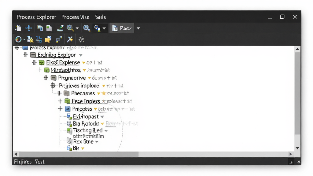 һ��չʾProcess Explorer��״������ͼ��ͼƬ�����������������ڽ����Ը��Ӳ㼶�������У����ֽ��̷�֧����չ��״̬������мӼ���ͼ�꣬���������ɫ�˵����͹�����������Ϊ�ɾ��İ�ɫ��������רҵ���������ʸɾ����޶���Ԫ��