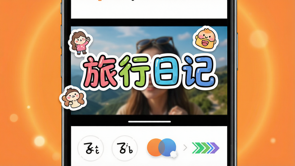 ����App�����ֱ༭���棬��Ļ����ʾһ����Ƶ���棬��������˲�ɫ���֡������ռǡ��Ϳ�ͨ��ֽ���·������塢��ɫ������ѡ�����Ϊ��ů�ĳ�ɫ���Σ������ÿɰ���ϸ�����������ʸɾ����޶���Ԫ��