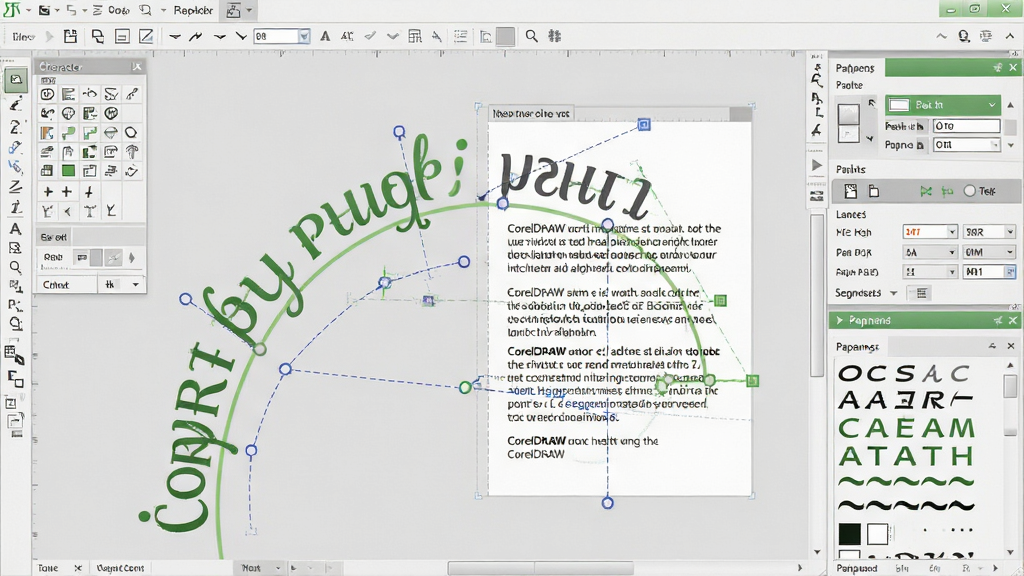һ��չʾCorelDRAW�����Ű���·�����ֹ��ܵ�Ӧ�ó���ͼƬ����������һ�����������е��������֣��Ա��Ƕ����ı��������������壬����ɫ��Ϊǳ������ɫ���䣬���Ϊ����������ʾ��ϸ�ڰ����ַ���塢������塢·�����ֿ��Ʊ��������������ɾ����࣬�޶���Ԫ��