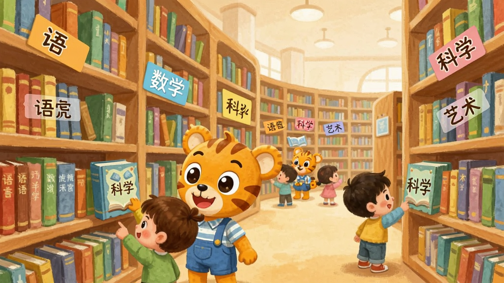 �ɻ��ͷ��������ݿ�չʾ���棬�������ɻ�����С�����ھ޴������ͼ�������ѡ�鼮������ϰ�����ע�����ԡ���ѧ����ѧ��������ǩ�Ĳ�ɫ�鱾�����ֲ�������͸��Ч�������Ϊ��ܰ��ͨ�廭��ϸ�ڷḻ�����ʸ��壬����ɾ�������