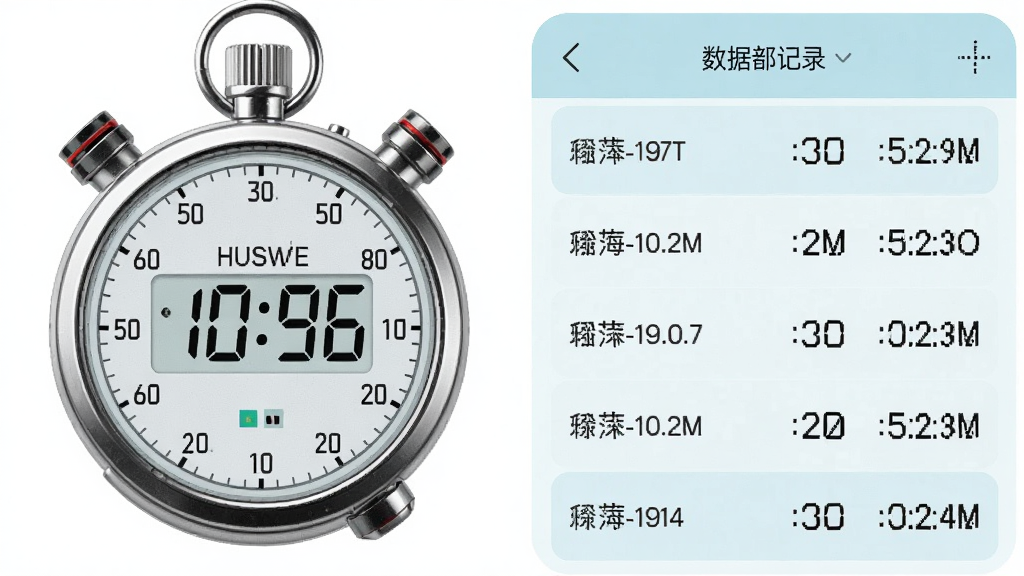 һ��չʾ���(stopwatch)�ֶμ�ʱ�����ݼ�¼���ܵ�ͼƬ������������Ǽ�ʱ�����棬�Ҳ��Ƿֶμ�¼�б����б����ж���ʱ�����ݣ�������ɫΪǳɫ��ˬ��񣬲��ֹ�����ϸ�����������ʸɾ����޶���װ��Ԫ��