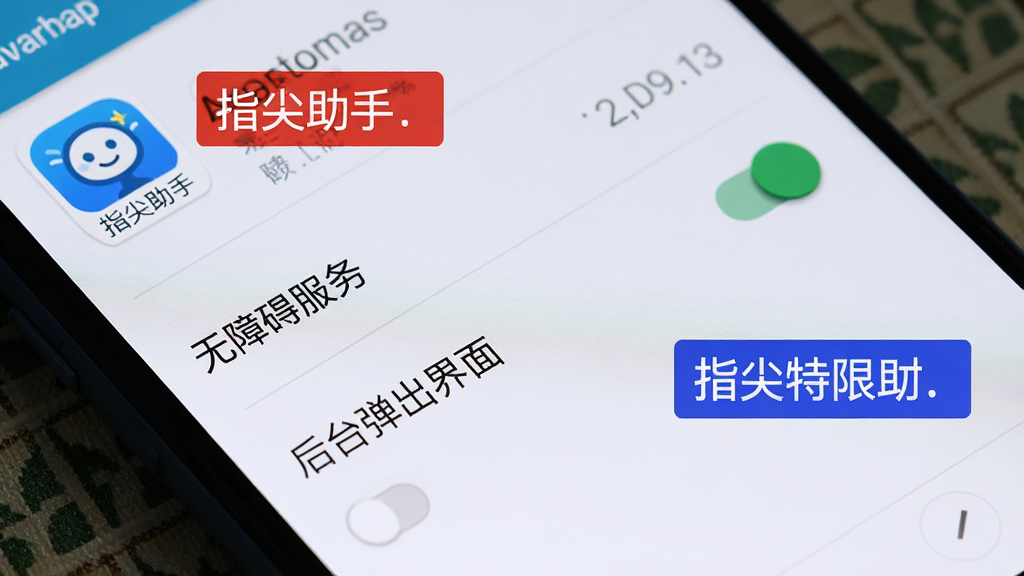 һ��չʾ�ֻ�Ȩ�����ý����ͼƬ���������ֻ���Ļ��ʾ�����ϰ����񡱺͡���̨�������桱Ȩ�޿��أ��Ա��С�ָ�����֡�Ӧ��ͼ�꣬������Ϊ��׿ԭ�����÷��ǳɫ���⣬������������ע�к�ɫ����ɫ��ʾ�򣬸��廭�ʣ��޶���Ԫ�ء�