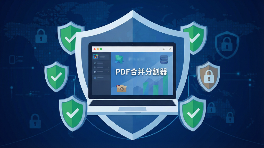 һ��չʾPDF�ϲ��ָ������߰�ȫ���Ե�AI��ͼ������������һ̨�ʼǱ����ԣ���Ļ��ʾ��PDF�ϲ��ָ������������棬������ΧΧ����һȦ�ɶ��ƺ������ɵı����֣����������Ļ���ʽ��ͼ������Ǳ�ƽ����ȫ����廭�磬ϸ���϶��ƴ�����ɫ�ĶԹ���ǣ�����������ɫ�����簲ȫ���������ʸ��壬����ɾ����޶���Ԫ�ء�