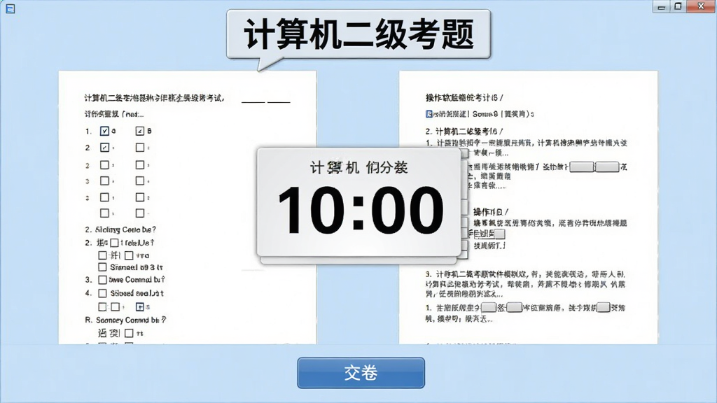 �����������������ģ�⿼�Խ��棬����������ʾ����ʱ�ʹ��⿨���Ϸ��С�������������⡱��ʶ����Ļ�г���ѡ������������ϵ��Ծ�ҳ�棬�ײ��С���������ť������Ϊ����ɫ�����������ల�������ֹ����������������޶���Ԫ��