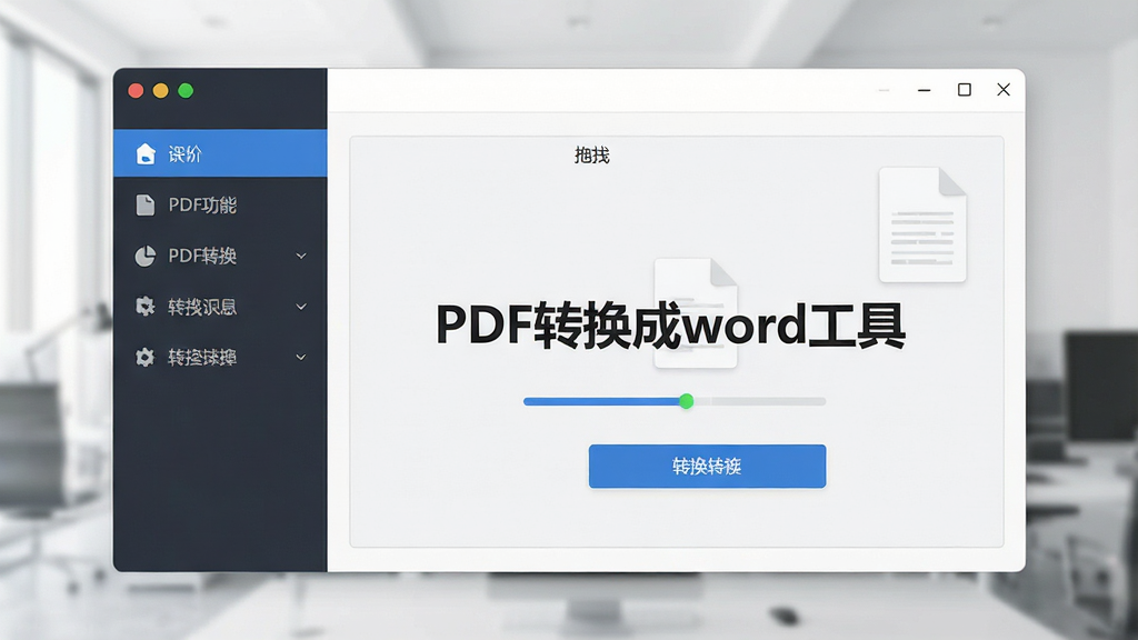 һ�ż����������������չʾͼ������ΪPDFת����word���ߵ����������ڣ��������Ϊ���ܵ��������Ҳ�Ϊ�ļ���ק���򣬽���������ʾ��PDFת����word���ߡ����������ֲ������ҷ����Ű棬���Ϊ�ִ���Լ����磬ϸ�ڰ���������ͼ�ꡢ��������ת����ť�����ʸ��壬����ɾ����޶���Ԫ��