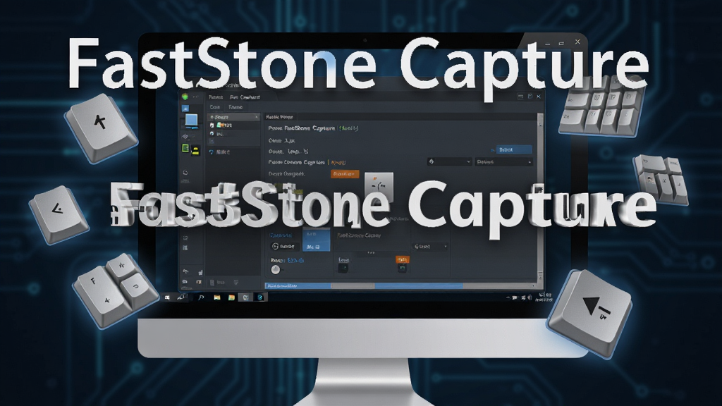 �������� FastStone Capture ��ʹ��ָ�Ϸ��档����������һ̨������ʾ������Ļ����ʾ��FastStone Capture�Ŀ�ݼ����ý��棬�Ա�Ư���ż������̰���ͼ�ꡣ���ֲ��þ��й�ͼ���Ű�ͻ����ݼ������Ϊ�ִ��Ƽ���дʵ���ϸ�ڰ�������������С���Ļ�ϵ��������֡����ʸ��壬����ɾ����޶���Ԫ�ء�