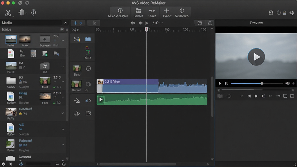 AVS Video ReMaker ����������ȫ��Ԥ��ͼ����������չʾ��Ƶʱ�����������������Ϊý����ļ��б����Ҳ�ΪԤ�����Ŵ��ڣ�����������ɫ�ִ���ƽ����Ʒ�񣬶������������м��С�ɾ�����ϲ����ָ�Ȳ�����ť�����岼���������룬�����רҵ��ϸ�ڷḻ�����ʸ���ɾ����޶���Ԫ��