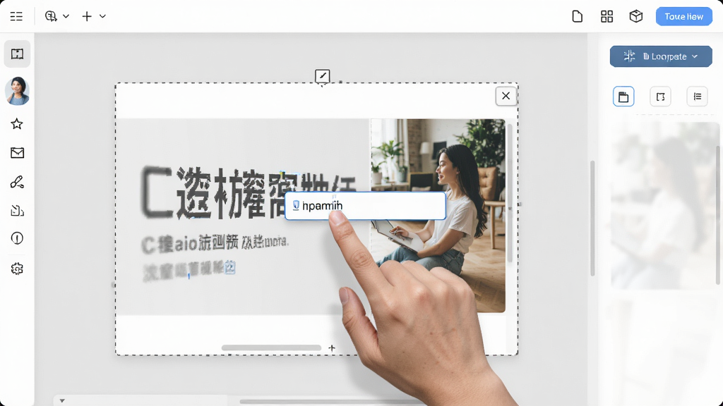 �����������༭���棬������չʾ�û������滻ģ���е����ֺ�ͼƬ����ָ����������򵯳�����򣬻�����ʵʱ��ʾ�޸�Ч�������湦�ܰ�ť�������룬����ִ���Լ�����ʸ��壬�ɾ��޶���Ԫ��