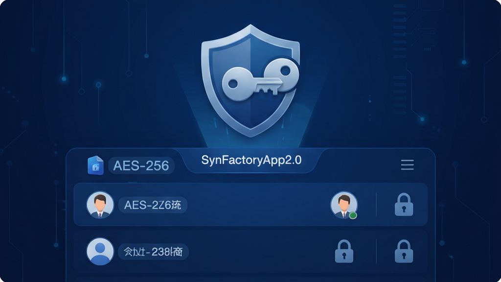 SynFactoryApp2.0 ���ݼ�����Ȩ�޹�������ͼ������Ϊ������Կ�����ͼ���������ļ��б��Ϸ�������Ϊ�Ϸ�ͼ���·��б����Ű��η��������Ϊ��ȫ��������ɫ����ϸ�ڰ��� AES-256 ���ֱ�ǩ���û�ͷ��Ȩ�ޱ�ʶ��������ͼ�꣬���ʸ��壬����ɾ����޶���Ԫ��