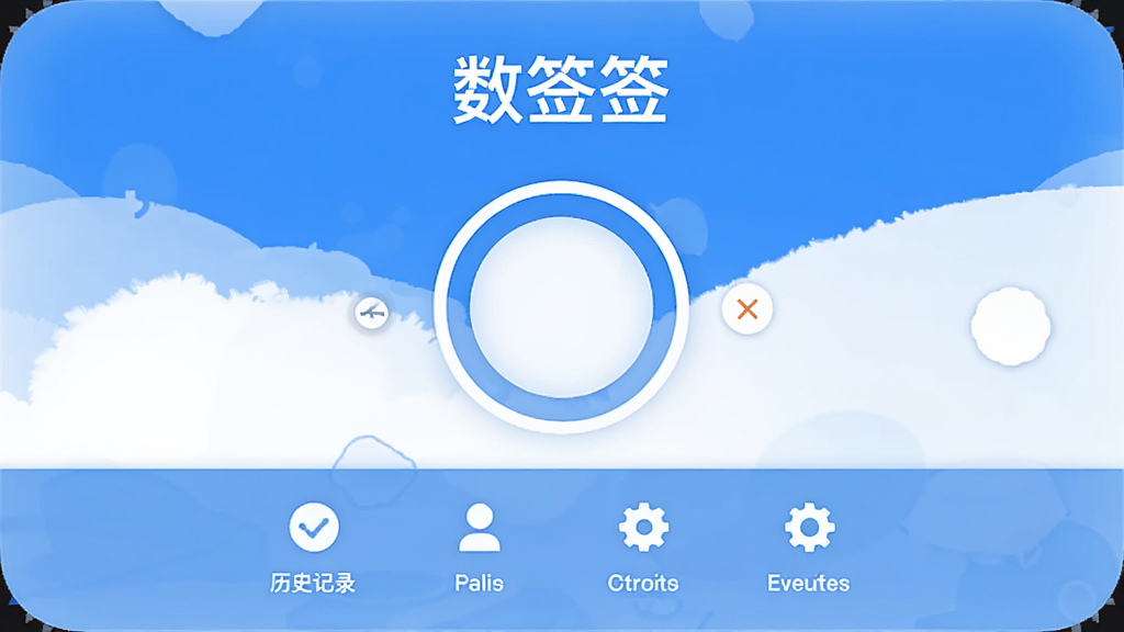 ��ǩǩ�������棬������Բ�����㰴ť���Ϸ���ʾ����ǩǩ�����ֱ�ʶ���·�һ��Сͼ�������ʷ��¼�����ã�������ˬ��������ɫ����ƽ��ƣ��ɾ��޶���Ԫ�أ����廭��