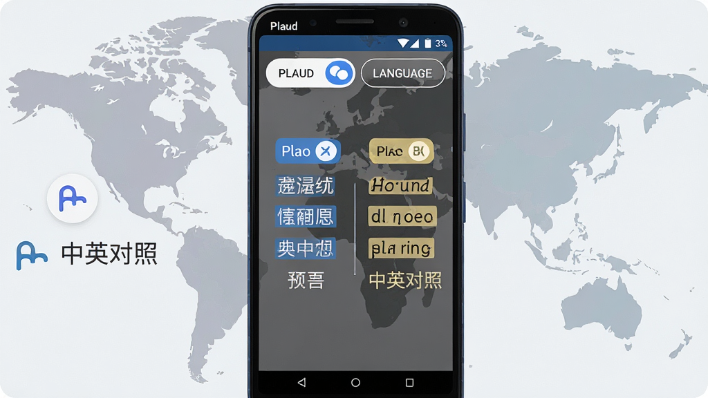 һ��չʾPlaud App�����Է��빦�ܵĽ���ͼ������������һ����׿�ֻ�����Ļ��ʾ��Ӣ�Ķ��յ�תд���֣����Ϊ���ģ��Ҳ�ΪӢ�ģ������������л���ť������Ϊ�����ͼ���ƣ�������Ϊ���ʻ�����磬ϸ�ڰ�������ͼ�ꡢ���Ա�ǩ�����ָ��������ʸ��壬�ɾ��޶���Ԫ�أ�����������Ϊ��Plaud���͡���Ӣ���ա�