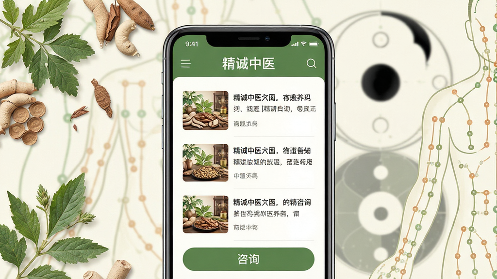 ��������չʾһ�������ֻ����ֻ���Ļ��ʾ��������ҽ��APP��ҳ���棬���������ҽ���������б�����ѯ��ڰ�ť������Ϊ���ŵ���ҽ�Ļ�Ԫ�أ����ҩ��̫��ͼ�����������ȣ�����������Ȼ����ɫ���װ�ɫ��������������ϸ�����������ʸ��壬�ɾ����࣬�޶���Ԫ�ء�