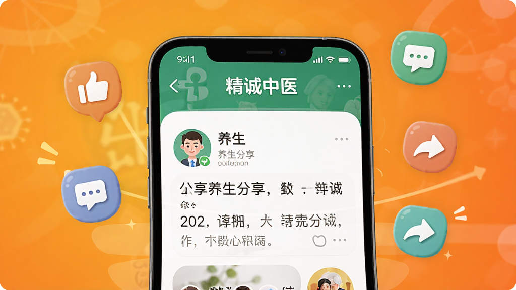 ����չʾһ���ֻ���Ļ����Ļ����ʾ��������ҽ��APP���������棬���û�ͷ��������������ӡ��ֻ���ΧƯ���ŵ��ޡ����ۡ�������ͼ�꣬����Ϊ��ů�ĳ�ɫ���䣬�������Ѻã�ϸ�����������ʸ��壬�ɾ����࣬�޶���Ԫ�ء�