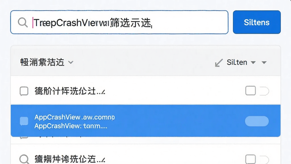 һ��չʾAppCrashViewɸѡ���ܵ�ʾ��ͼ������Ϊ��������ɸѡ�������·����˺���б�������Ϊ�Ϸ��������·�����б����Ű�ֱ�ۣ����Ϊ����������ͼ��ϸ�ڰ�����������֡�ɸѡ��ť���б������У������������ɾ�������Ԫ��