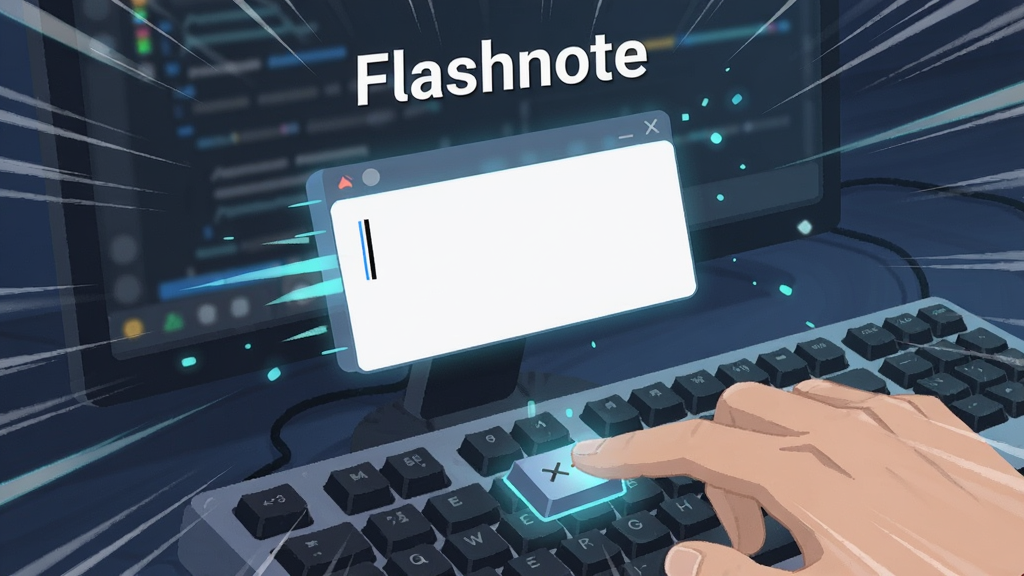 һ�ű���Flashnote�������������ͼƬ������������һֻ�ְ��¼��̿�ݼ�����Ļ˲�䵯��һ�����ı�ǩ���������������й����˸������Ϊ��Ļ���У����Ϊ�Ƽ��в廭��ϸ�ڰ����ٶ��ߡ���Ч��׺�����������ɾ����޶���Ԫ�أ�ͼƬ������Ϊ��Flashnote��