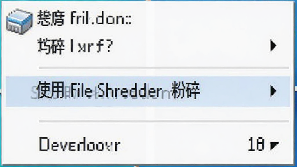 һ��չʾ Windows �Ҽ��˵��С�ʹ�� File Shredder ���顱ѡ���ͼƬ���˵�����ΪϵͳĬ����ʽ��ѡ�����������ɼ��������ʵ�����ʸɾ����޶���Ԫ��