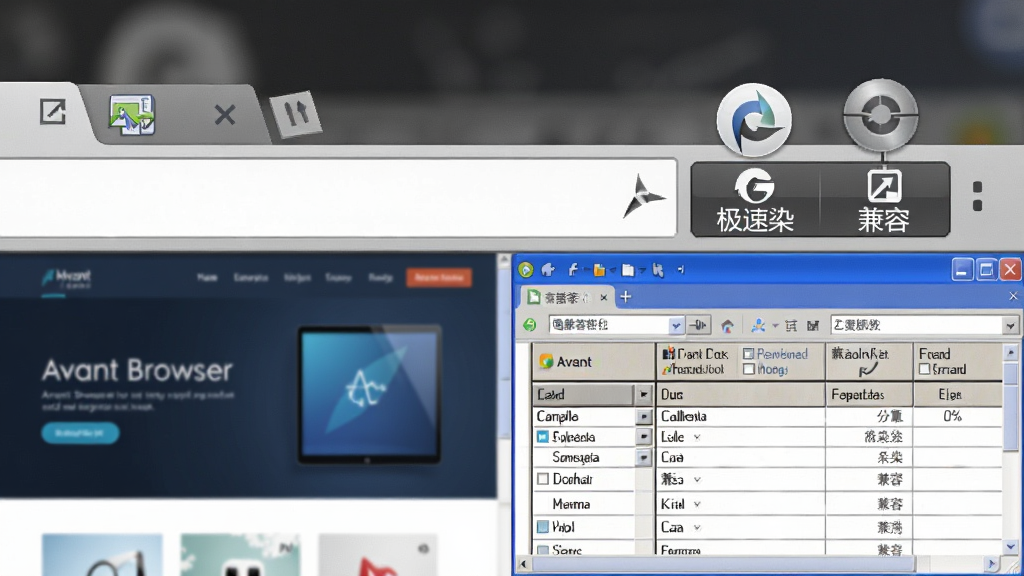 һ��չʾ Avant Browser ˫����Ⱦ�����ģʽ�л����ܵ�ͼƬ���������������ַ���Ҳ���һ���л���ť����ť�Ϸ���ʾ����ͼ��ֱ�������ٺͼ��ݣ������������ҳΪ�ִ�����Ҳ���ҳΪ��ͳ���񲼾֣����岼��Ϊ�����������������д�����Ϊ����˵��ͼ��ϸ�ڰ�����ť�ϵ����ֱ�ǩ���ں˱�ʶ�����������ɾ����޶���Ԫ��