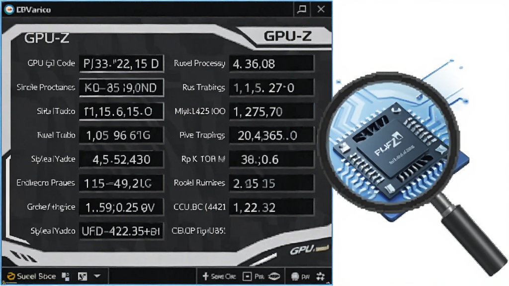 һ��չʾGPU-Z��ȡ�Կ�������Ϣ��ͼƬ����������������������ʾGPU���š����칤�ա�����������Ȳ������Ա��зŴ󾵺�оƬͼ����Ϊװ�Σ����Ϊ�Ƽ������������������ɾ��޶���Ԫ��