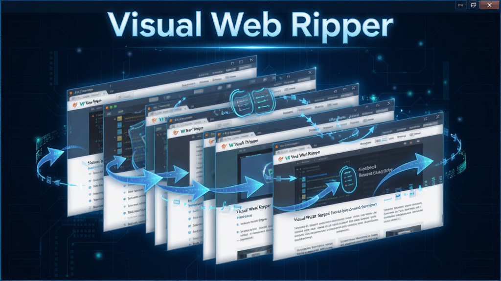 Visual Web Ripper ���ܷ�ҳ�ɼ�����չʾͼ�������ж����ҳҳ�������У���ͷ������ʾ�Զ���ҳ�ɼ����̣��������ơ�Visual Web Ripper����ע�ڽ��涥�������Ƽ��У���������