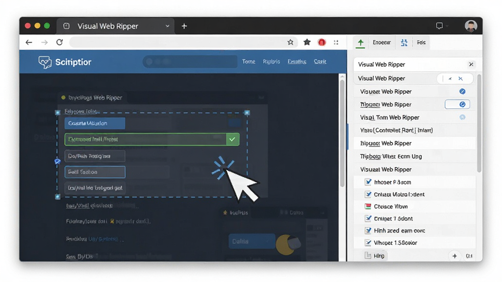 Visual Web Ripper ���ӻ���ѡ�ɼ�ʾ��ͼ��չʾ�������ҳ��ѡ�������ֶΣ��Ҳ��Զ����ɶ�Ӧ�ɼ������б������沼������������ִ������ʸɾ�