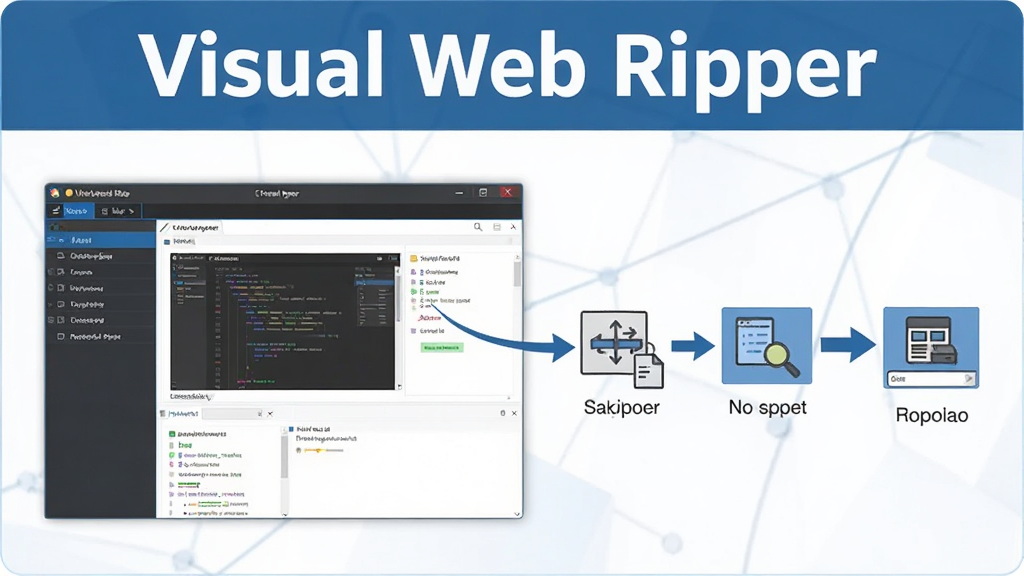 Visual Web Ripper ʹ�ü���ʾ��ͼ��չʾ�����������������ݵ������̣������б�ע��Visual Web Ripper�����ƣ���������񣬻��������ɾ�