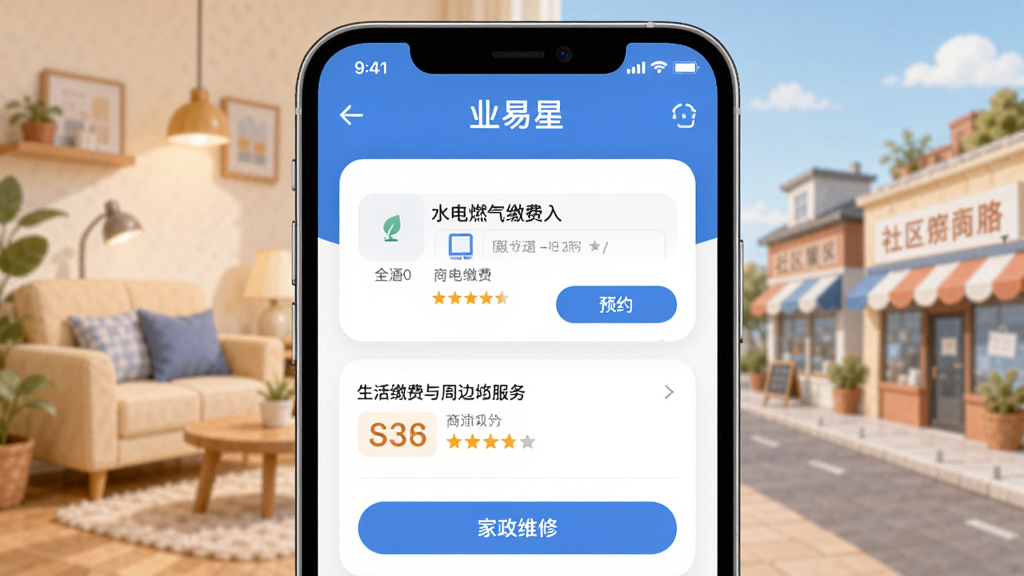 ҵ���� ����ɷ����ܱ߷�����棬�ֻ���Ļչʾˮ��ȼ���ɷ���������ά�޷����б��������̼�������ԤԼ��ť������Ϊ��ܰ�Ҿӻ�����������ҵ�־���������ɫ����ƽ����񣬻���ɾ����࣬���廭�ʣ��޶���Ԫ��