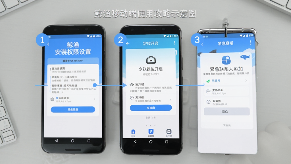 �����ƶ���ʹ�ù���ʾ��ͼ������չʾһ����׿�ֻ���Ļ����Ļ�Ϸֲ�����ʾ����APP�İ�װȨ�����á���λ������������ϵ�����������������棬ÿ�����������ֱ�ע˳�򣬱���Ϊǳ��ɫ���棬�����̷̳磬ϸ�����������ʸɾ����޶���Ԫ��