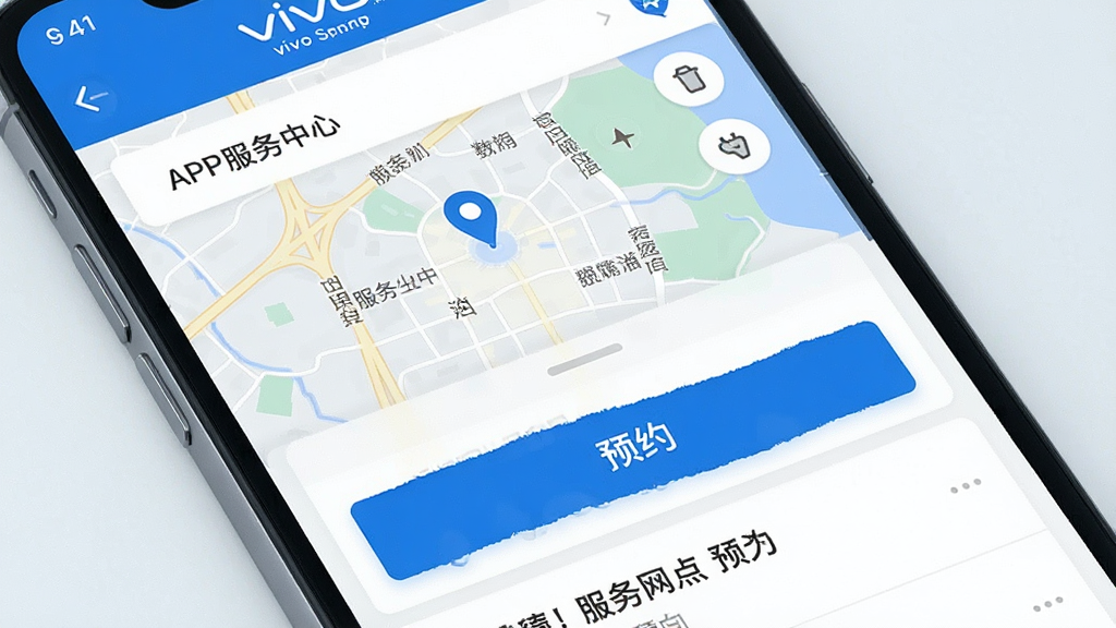 һ��չʾvivo����APP�ۺ����ҳ����ֻ���ͼ���ͼƬ����������ʾ�������ĵ�ͼ��λ��ԤԼ��ť�ͷ��������б�����ɫ�԰�ɫ��vivo��Ϊ���������������򣬱���Ϊ��͵�ǳɫ�����ʸɾ��������޶���Ԫ��