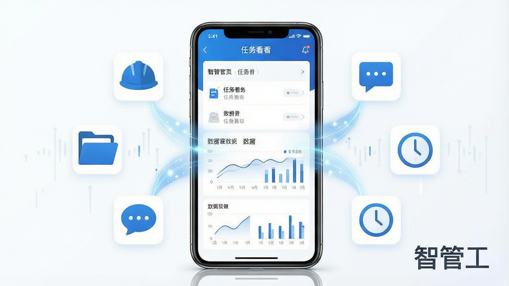 һ��չʾ�ǹܹ��ƶ�Ӧ�ý���ĸ���ͼ������������һ�������ֻ�����Ļ������ʾ�����񿴰������ͼ������Χ�����Ŵ�����ͬ����������Сͼ�꣬�簲ȫñ���ļ��С��Ի����ݺ�ʱ�ӡ����岼�ָɾ����࣬���ñ�ƽ����Ʒ��ɫ���ԿƼ����Ͱ�ɫΪ����ϸ�ڴ��������������Ĺ�Ч���������������������ɾ��޶���Ԫ�أ�ͼƬ�д����֡��ǹܹ�����