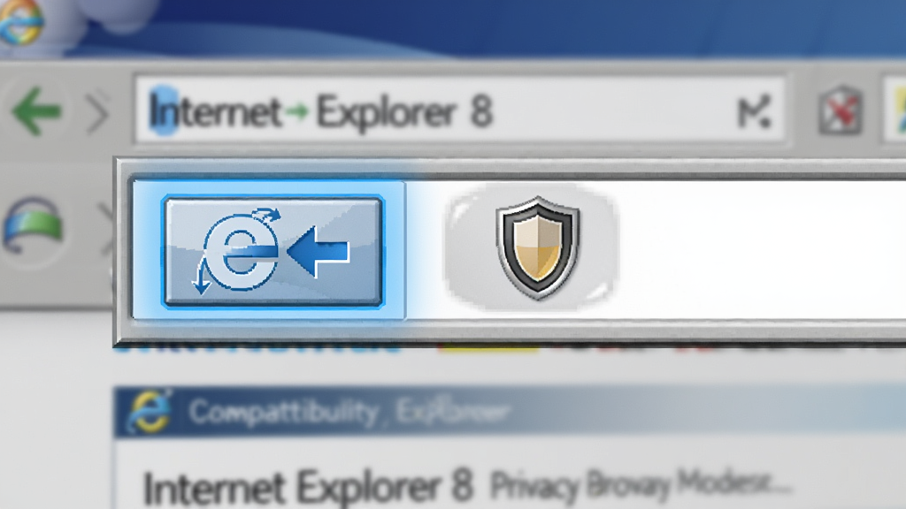������չʾ Internet Explorer 8 ��������ڣ���ַ�������һ����ɫ�ļ�������ͼ��ť��������ʾ���Ҳ���һ������ͼ�������˽���ģʽ����Ļ����Ϊģ������ҳ���ݣ�ͻ����ť��ͼ�ꡣ������Ϊ�Ƽ���дʵ��ϸ�����������ʸ��壬����ɾ����ࡣ