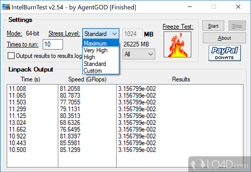 IntelBurnTest ��׿�� CPUѹ�����Խ���