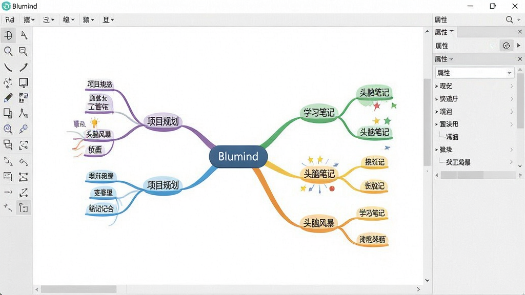 һ��չʾBlumind��������Ľ�ͼ������������һ��ɫ��������˼ά��ͼ�����Ľڵ�д��
