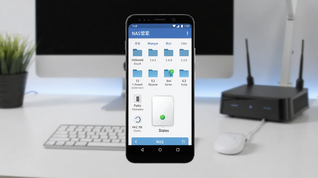 һ��չʾNAS�ܼ�App�ڰ�׿�ֻ��ϵ��������ͼ�������������ֻ���Ļ��д����Ļ����ʾ�ļ����������NAS�豸����״̬�������Ǽ�ͥ�칫���泡����������ִ��Ƽ��У�ϸ�ڰ����ֻ������桢NAS�豸�����������ɾ����޶���Ԫ��