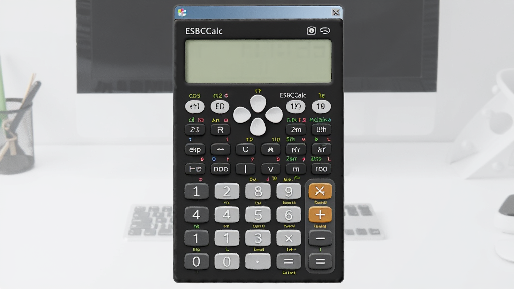 һ��չʾESBCalc�����������ͼƬ�����������ǿ�ѧ��������壬�������ּ��̺ͺ�����ť������Ϊ����ǳ��ɫ�칫���棬������ɾ���ˬ�������������޶���Ԫ��