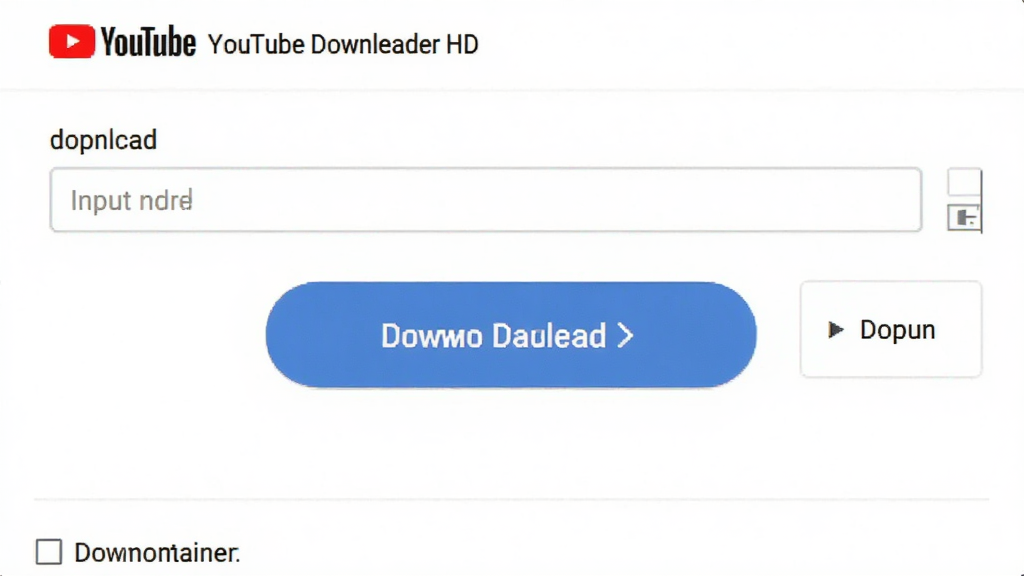 ����չʾ YouTube Downloader HD ��������д��������������Ŀ�����ذ�ť����Χ��������ѡ�����ɾ��޹�棬����Ϊ����ɫ�����Ϊ����UIչʾͼ��ϸ�ڰ�����ť��Բ�Ǻ�������ǳ�ұ߿򣬻��������ɾ����޶���Ԫ��